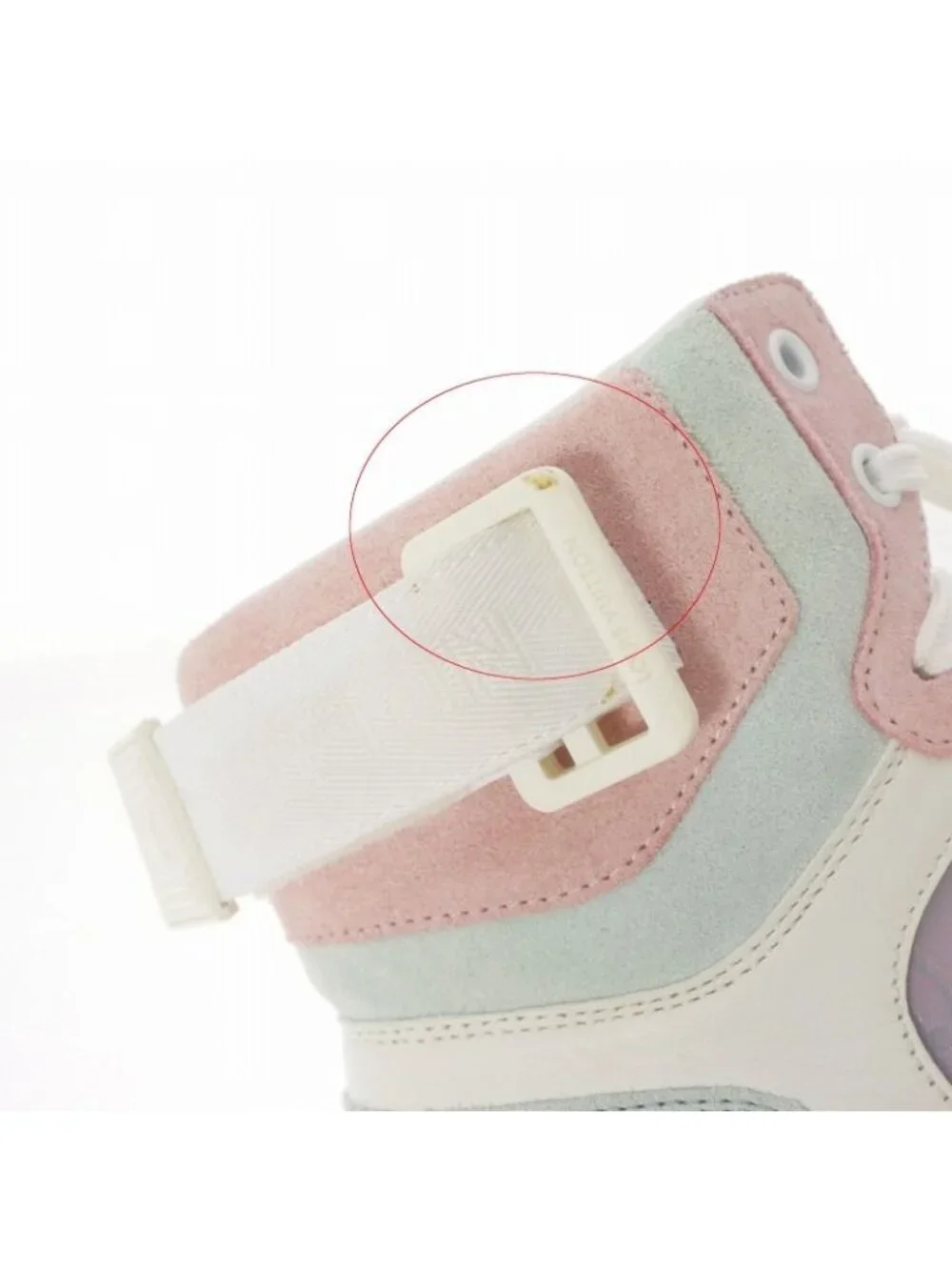 Louis Vuitton Rivoli Line High Cut Sneakers 7 Light Blue Pink